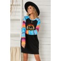 Black THE BEST DADS HAVE Daughters WHO RIDE Horses Serape Sleeve Patchwork Short Dress