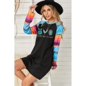 Black COWBOY TAKE ME AWAY Serape Sleeve Mini Dress with Pockets