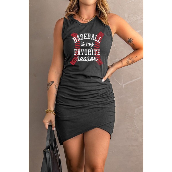 Black Baseball is My Favorite Season Custom Graphic Mini Dress