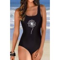 Dandelion Print One-piece Bathing Suit